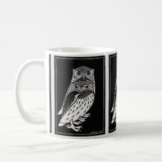 Graphic Black and White Owl by Julie De Graag Coffee Mug