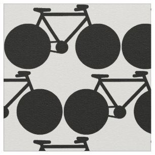 graphic black bicycles fabric