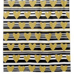Graphic Black White Heart Stripe Pattern