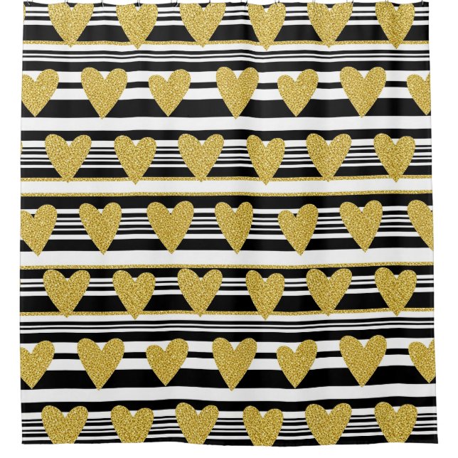 Graphic Black White Heart Stripe Pattern (Front)