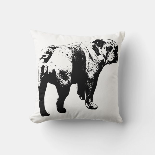 Graphic Bulldog, Cozy Edge Throw Pillow (Front)