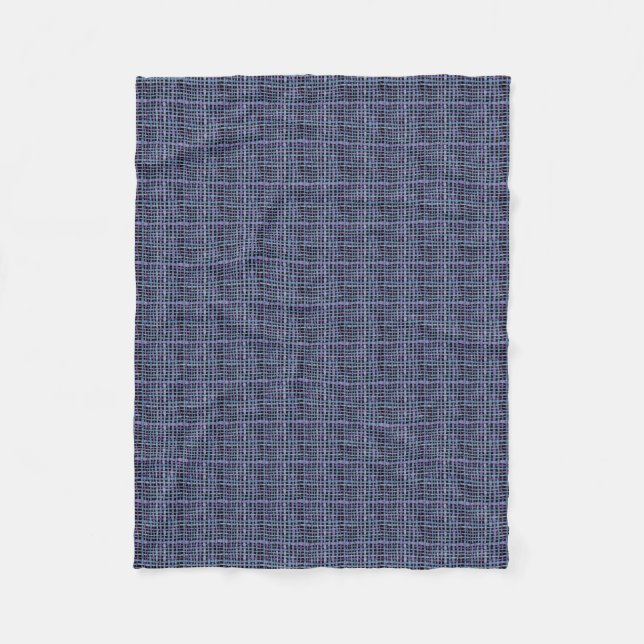 Graphic Burlap Woven Strings Blue Fleece Blanket (Front)