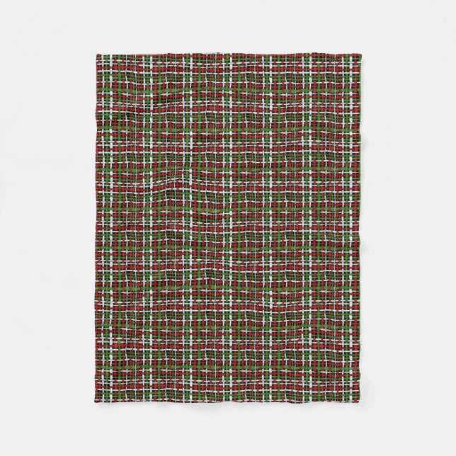 Graphic Burlap Woven Strings Christmas Fleece Blanket (Front)