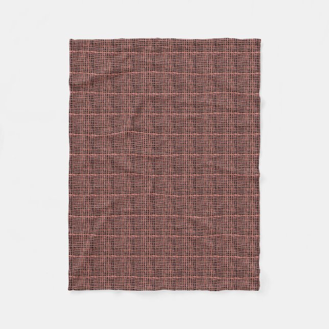 Graphic Burlap Woven Strings Peach Fleece Blanket (Front)