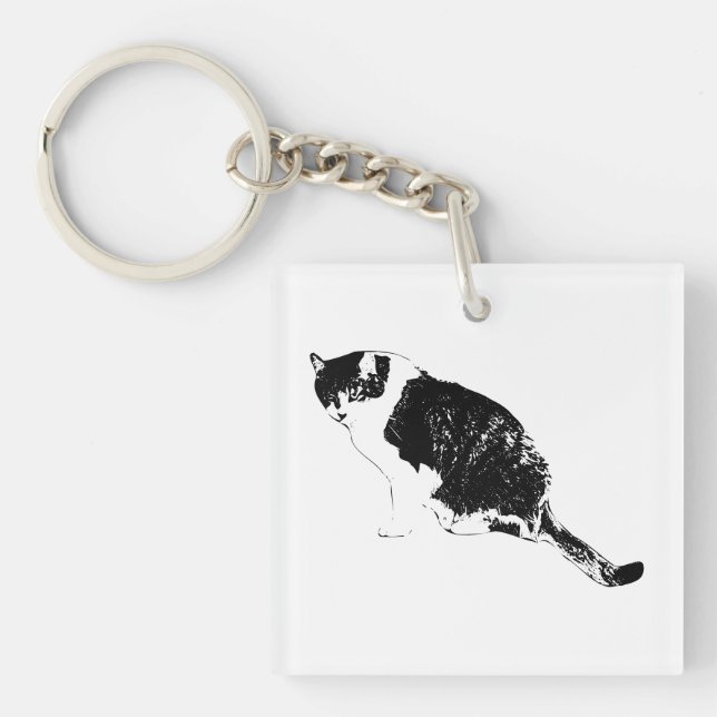 Graphic Cat Keychain Delivers Brisk Daily Style (Front)