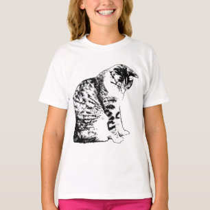 Graphic Cat Outline for Fall Days T-Shirt
