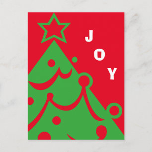 Graphic Christmas Tree Joy Holiday Postcard