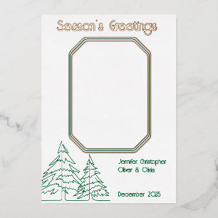 Graphic Christmas Tree Minimal Foil Holiday Card
