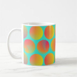 graphic circles seamless pattern in orange blue sh coffee mug
