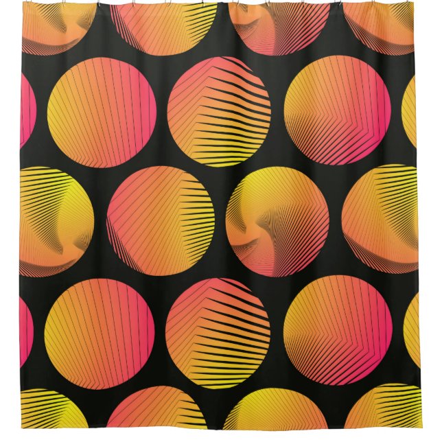 graphic circles seamless pattern in orange fire sh (Front)