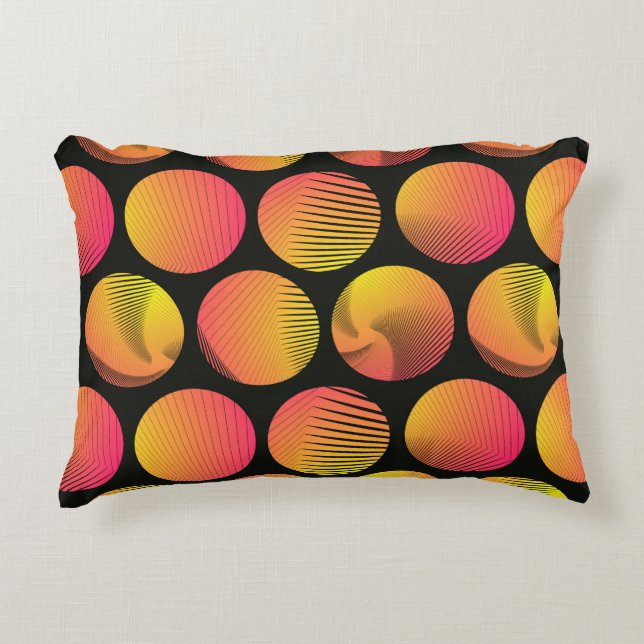 graphic circles seamless pattern in orange fire sh accent pillow (Front)