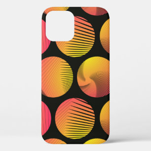 graphic circles seamless pattern in orange fire sh iPhone 12 case