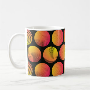 graphic circles seamless pattern in orange fire sh coffee mug