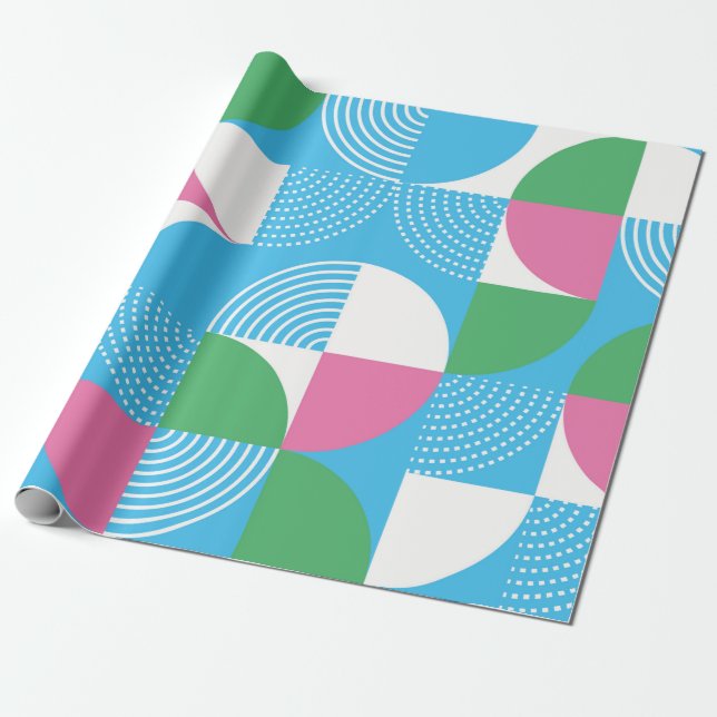 Graphic circles seamless pattern. Vintage illustra Wrapping Paper (Unrolled)