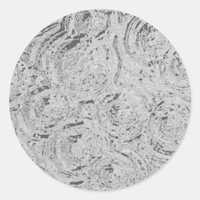 Graphic Circles - SILVER Classic Round Sticker (Front)