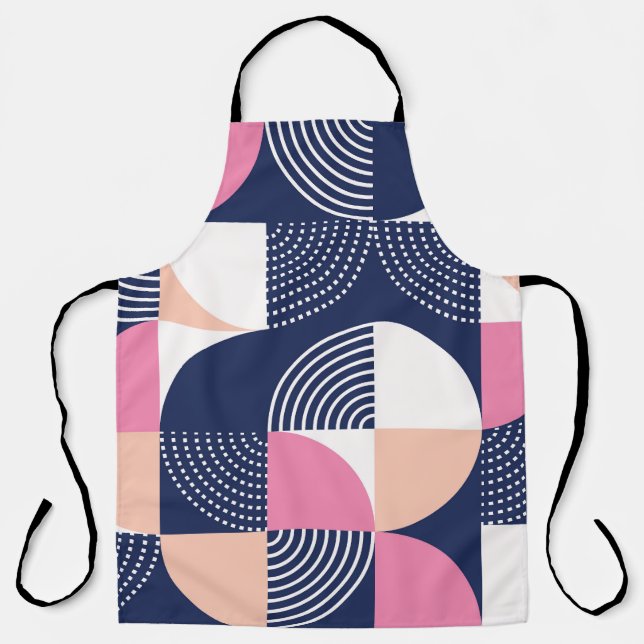 Graphic Circles Vintage Seamless Pattern Apron (Front)