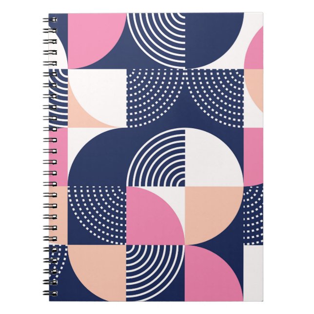 Graphic Circles Vintage Seamless Pattern Notebook (Front)