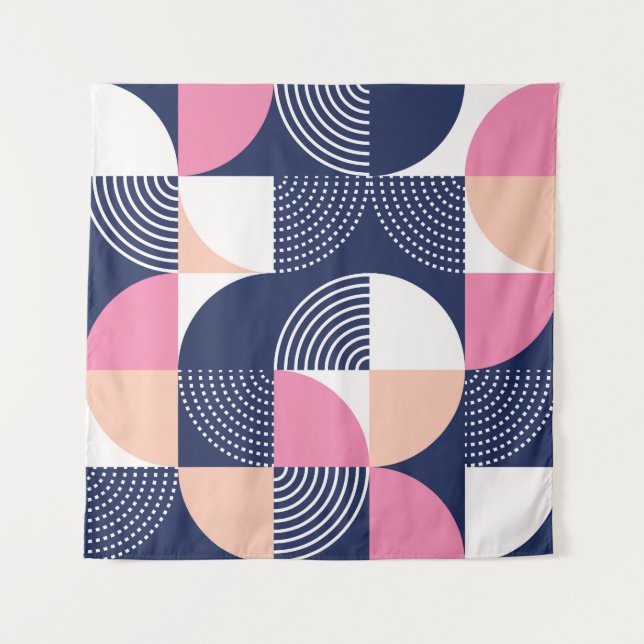 Graphic Circles Vintage Seamless Pattern Tapestry (Front)