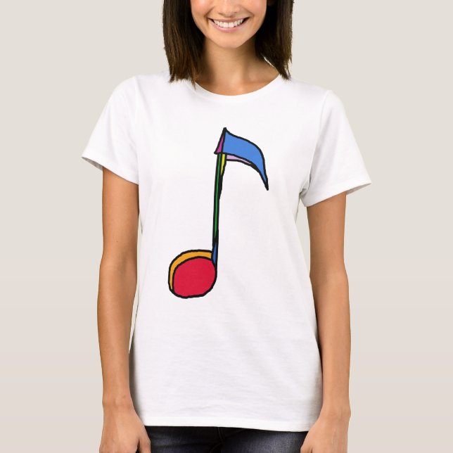 graphic colourful music note T-Shirt (Front)