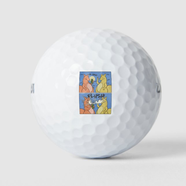 Graphic Comic Austrian Kangaroo Golf Balls (Front)