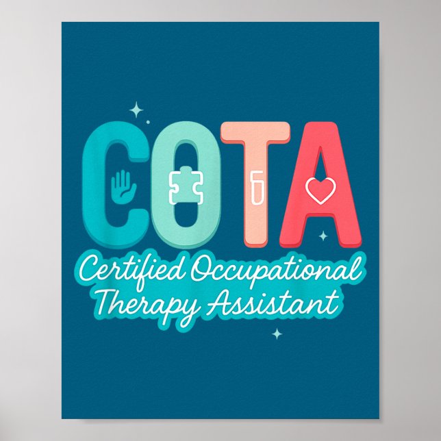 Graphic Cota Certified Occupational Therapy Pastel Poster (Front)