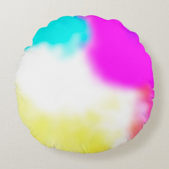 graphic design digital blur background texture col round pillow (Front)
