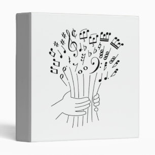 Graphic design : flowers of musical notes - binder