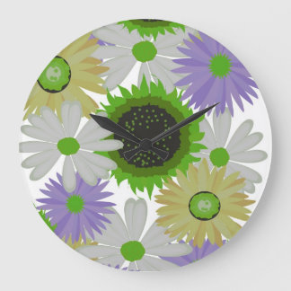 Graphic Design Flowers Wall Clock