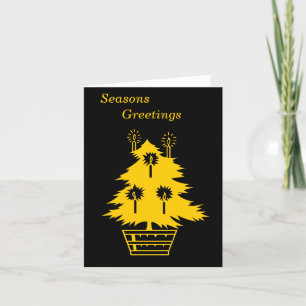 graphic design gold and black christmas tree holiday card