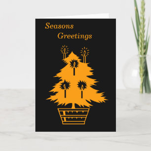 graphic design gold tree for christmas contempory holiday card