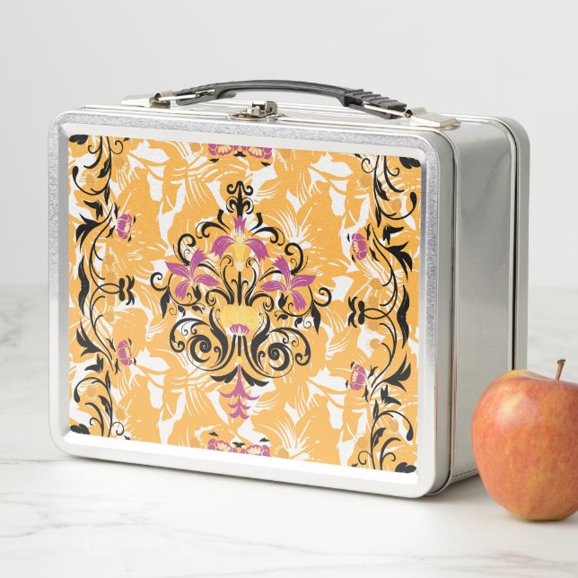 Graphic Design, Gothic Flowers, Hollow Life Metal Lunch Box (In Situ)