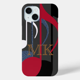 graphic-design of music-notes personalized iPhone 15 case