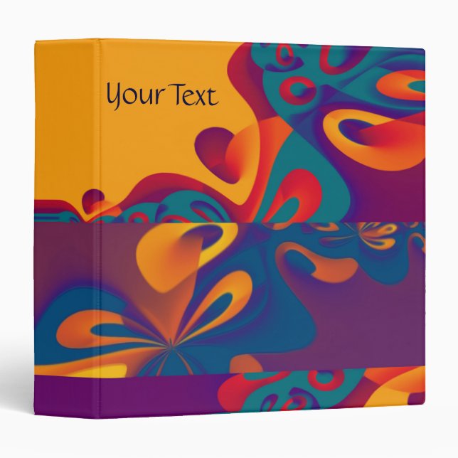 Graphic Design Pattern - violet orange + your text Binder (Front/Spine)