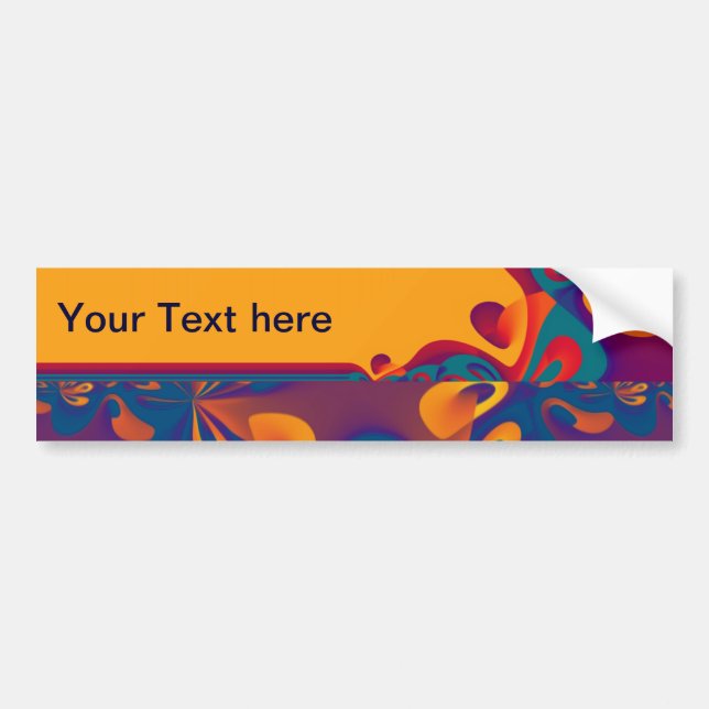 Graphic Design Pattern - violet orange + your text Bumper Sticker (Front)