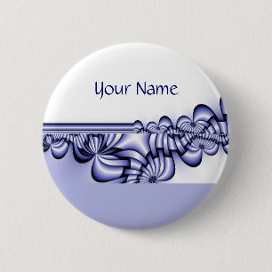 Graphic Design Pattern - white blue + your text 2 Inch Round Button