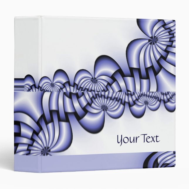 Graphic Design Pattern - white blue + your text Binder (Front/Spine)