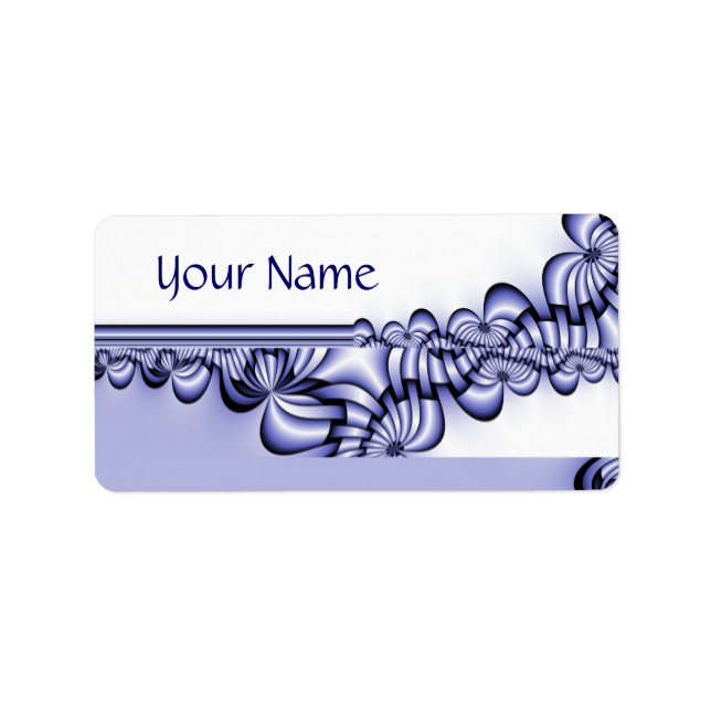 Graphic Design Pattern - white blue + your text Label (Front)