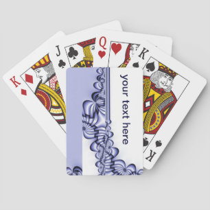Graphic Design Pattern - white blue + your text Playing Cards