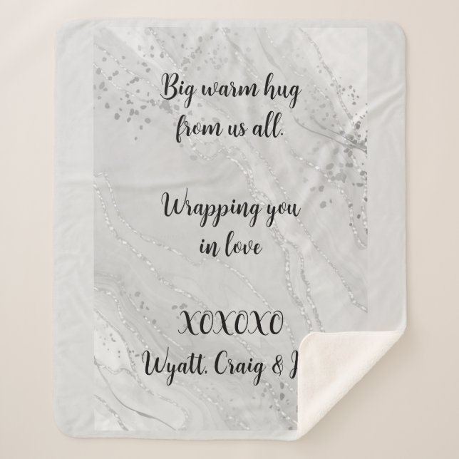 Graphic Design Text Custom Message Sherpa Blanket (Front)