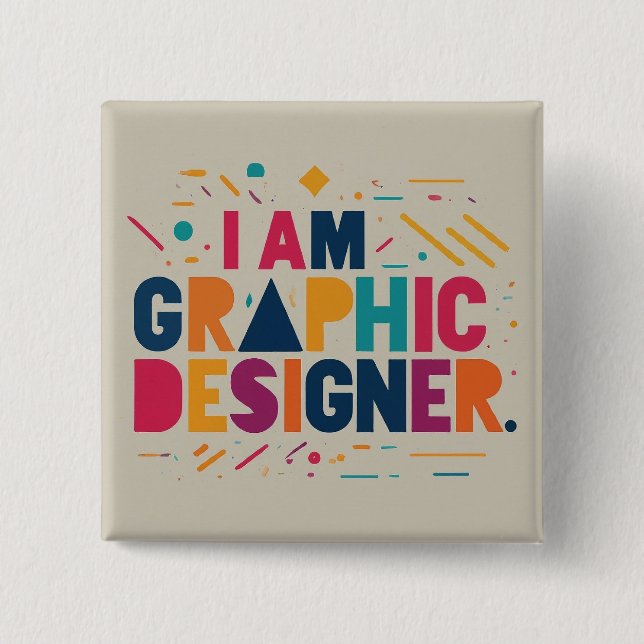 Graphic Designer Badge (2" x 2") 2 Inch Square Button (Front)