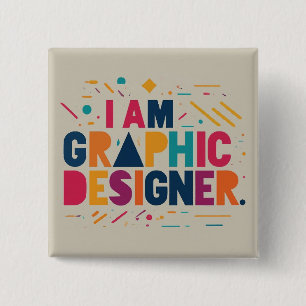 Graphic Designer Badge (2" x 2") 2 Inch Square Button