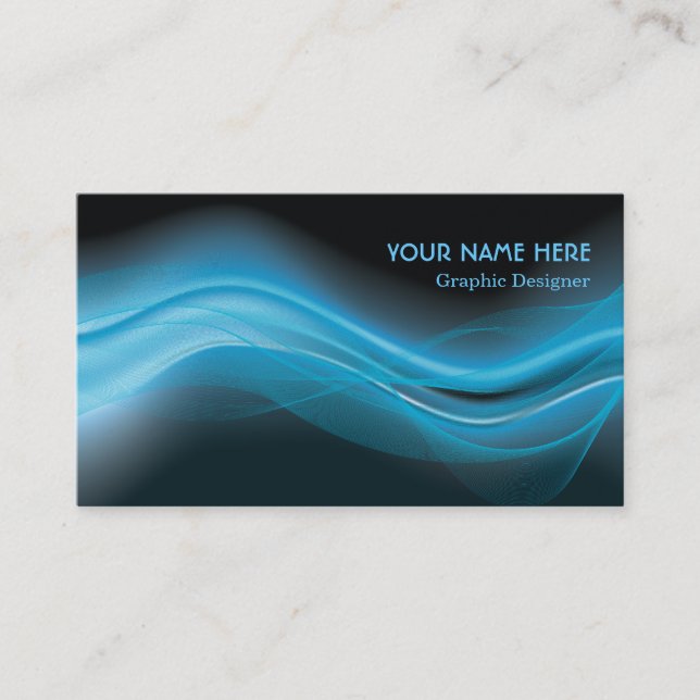 Graphic Designer Business Card blue wave (Front)