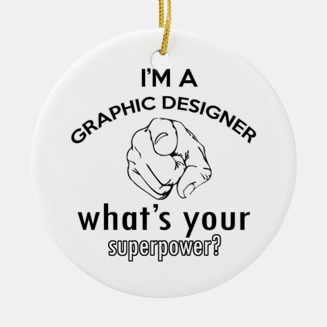 graphic designer ceramic ornament (Front)