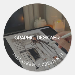 Graphic designer classic round sticker