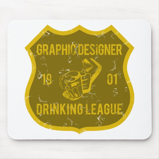 Graphic Designer Drinking League Mouse Pad (Front)