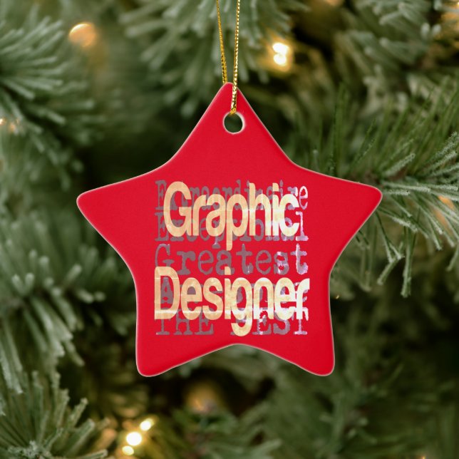 Graphic Designer Extraordinaire Ceramic Ornament (Tree)