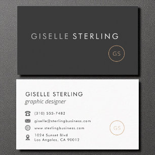 Graphic Designer Minimalist Luxury Black Business Card