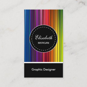 Graphic Designer - Modern Colourful Stripes Business Card