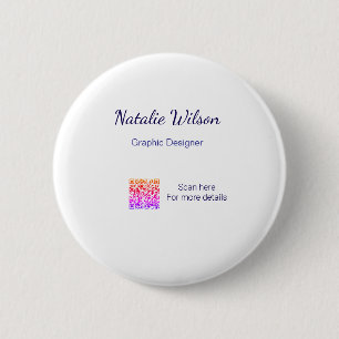 Graphic designer name scan QR code details profess 2 Inch Round Button