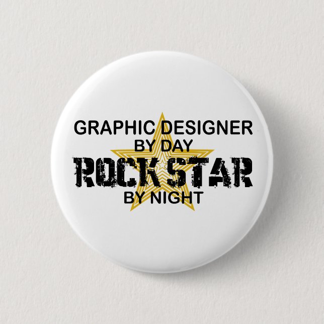 Graphic Designer Rock Star 2 Inch Round Button (Front)
